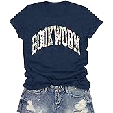 LuxLass Book Shirts for Women Bookworm T-Shirt Reading Enthusiast Tee Teacher Tops