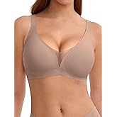 LUCKMEEY Bras for Women No Underwire Deep V Wireless Bra Push Up Seamless Bras Full Coverage Bralettes Everyday Bra