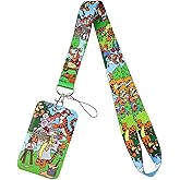 TCB Creations Winnie Cartoon Pooh Tigger Character with ID Holder Green Lanyard Keychain