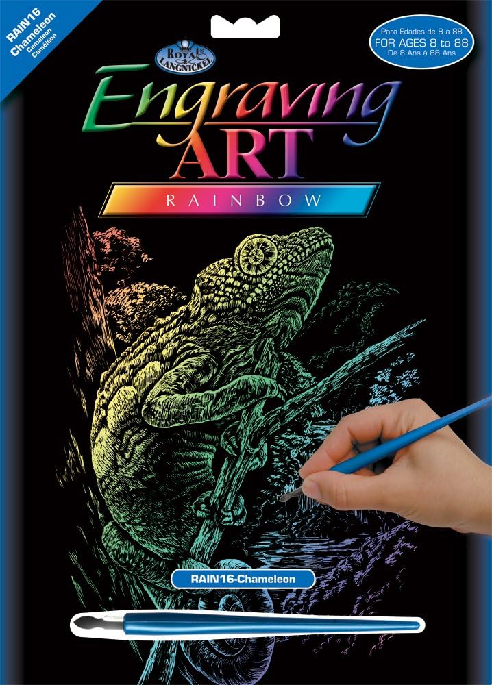 Royal & Langnickel Rainbow Engraving Art A4 Size Chameleon Designed Painting Set, Holographic - Image 4