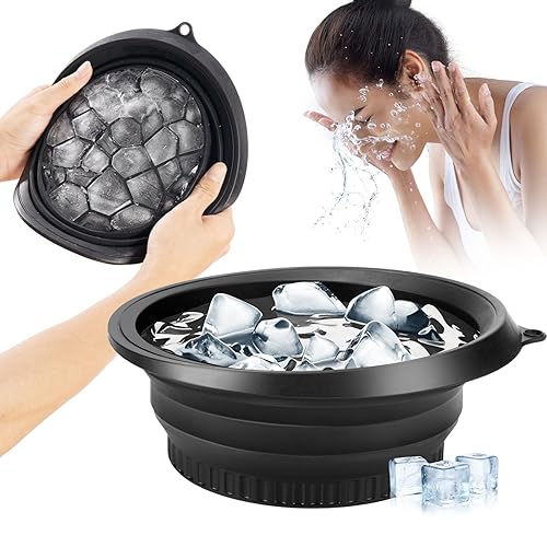 Face Ice Bath Bowl - Silicone Foldable Facial Ice Therapy Basin with Built-in Ice Tray, Cold Plunge Bowl for Skin Tightening, Puffiness Relief & Glowing Skin, Idea for Home & Travel