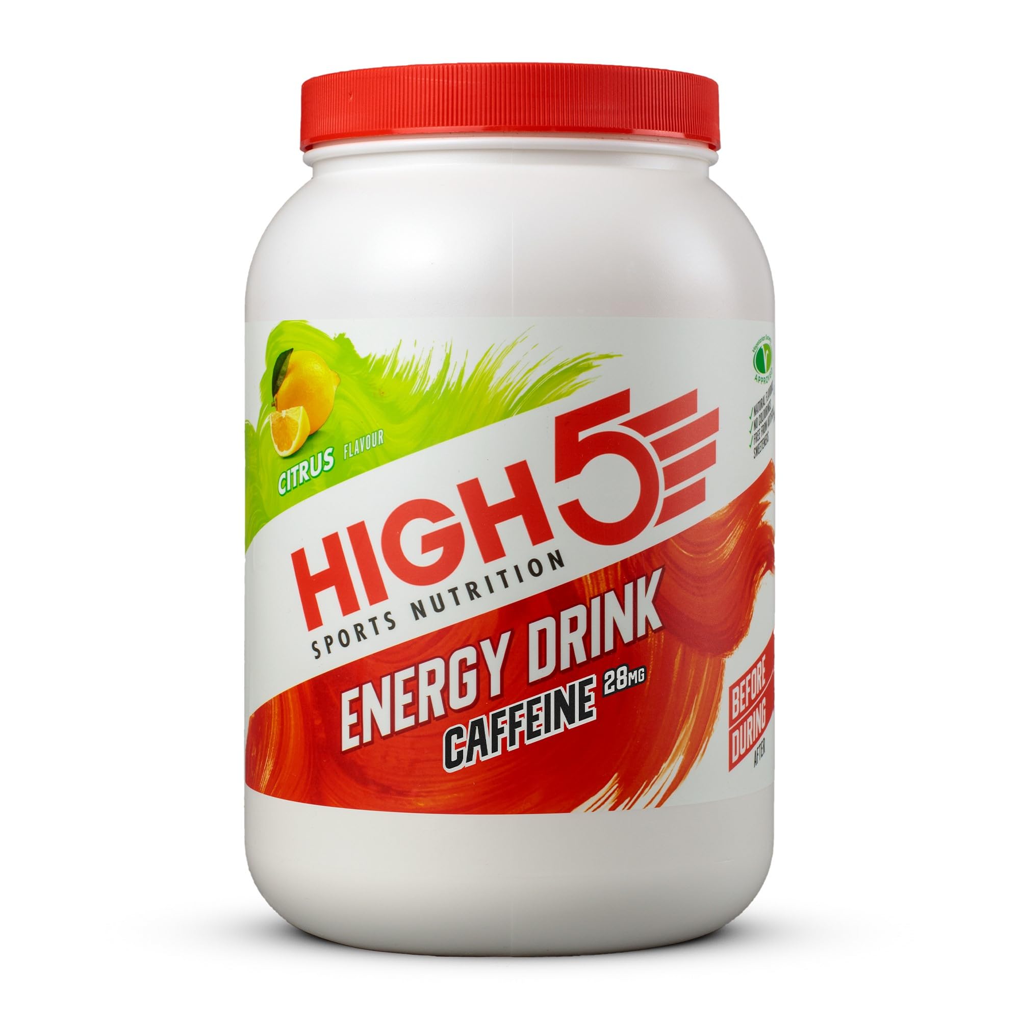 HIGH5 Energy Drink Caffeine - Electrolytes Sport Energy Drink Powder - Isotonic Drink with 2:1 Fructose - Hydration for Running, Cycling, Endurance Fuel - Natural Flavours (Citrus, 2.2kg, 46 Servings)