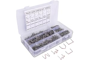HGNVGZ Plastic Welder Staples1200pcs with Storage Box,6 Kinds of Hot Staples for All Cars,Plastic Welding Staples for Repair Machine Car Bumpers,Made of Stainless Steel,Plastic Repair Kit Staples (1200)