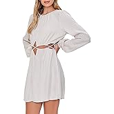 Forever 21 Womens Cutout Peasant-Sleeve Mini Dress