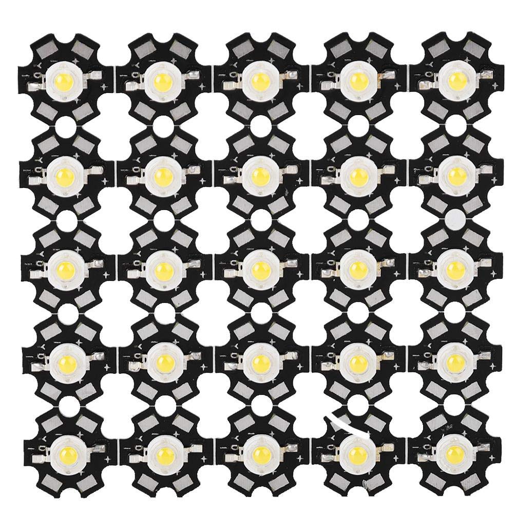 Led Chip, Led SMD, Riuty 25Pcs LED Chip High Power LED Chip Bulb 3W High Bright Integrated Chip Light Source Bead Spotlight LED Bulb for Bulb Lamp Beads DIY Lighting (10000-15000K)