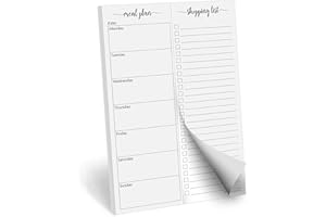 321Done Meal Planning Notepad - 50 Sheets (5.5x8.5) Perforated Weekly Meals Planner Shopping List Menu Groceries Grocery List, Tear Off Memo Pad - Made in USA - Monday Start