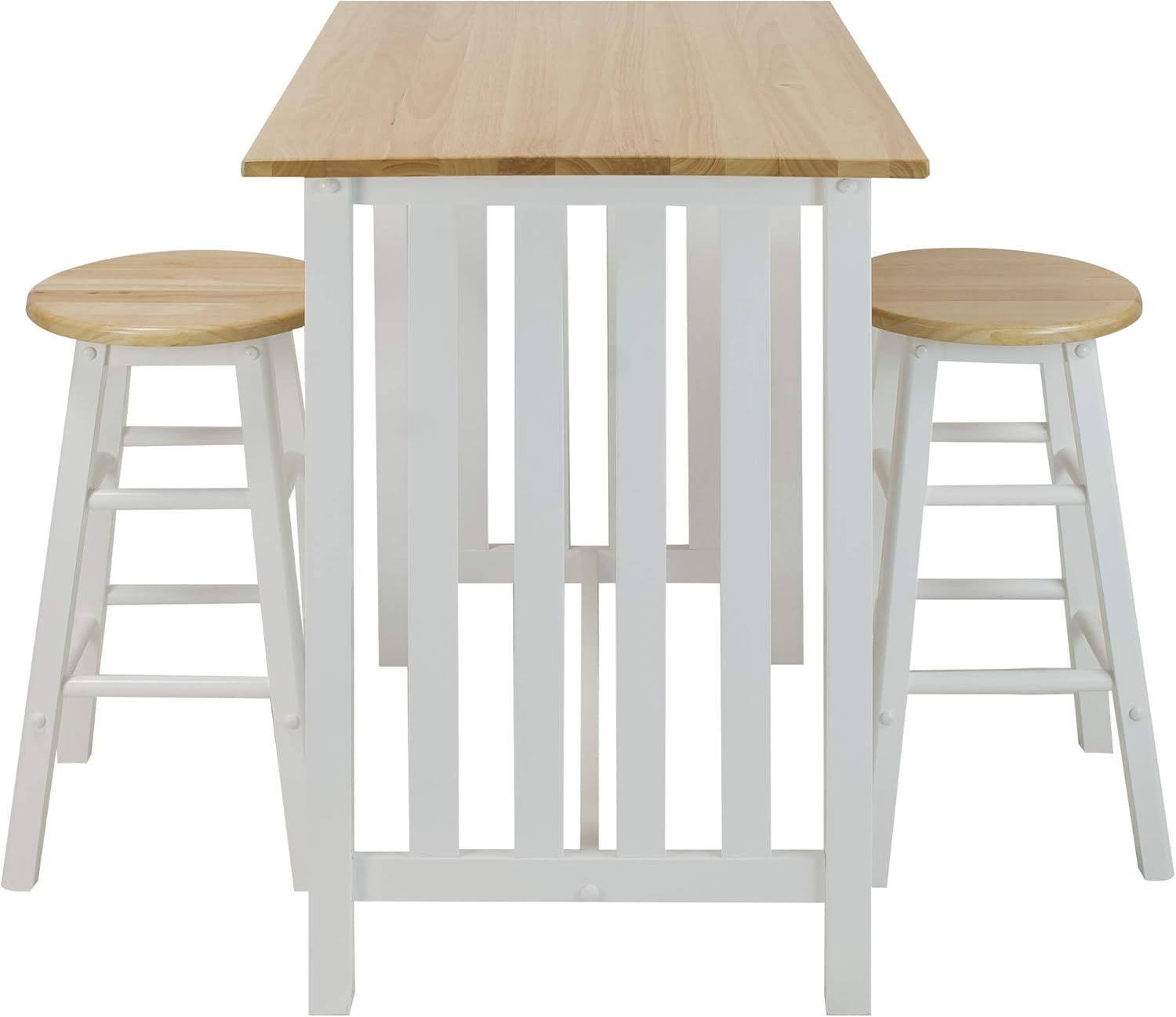 Casual Home 3-Piece Breakfast Set with Solid American Hardwood Top, White: Furniture & Decor