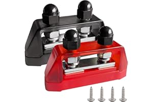 5/16" Heavy Duty Dual Studs Battery Junction Post Terminal Kit, Ampper 2 Studs M8 Bus Bar Power and Ground Junction Block Dis