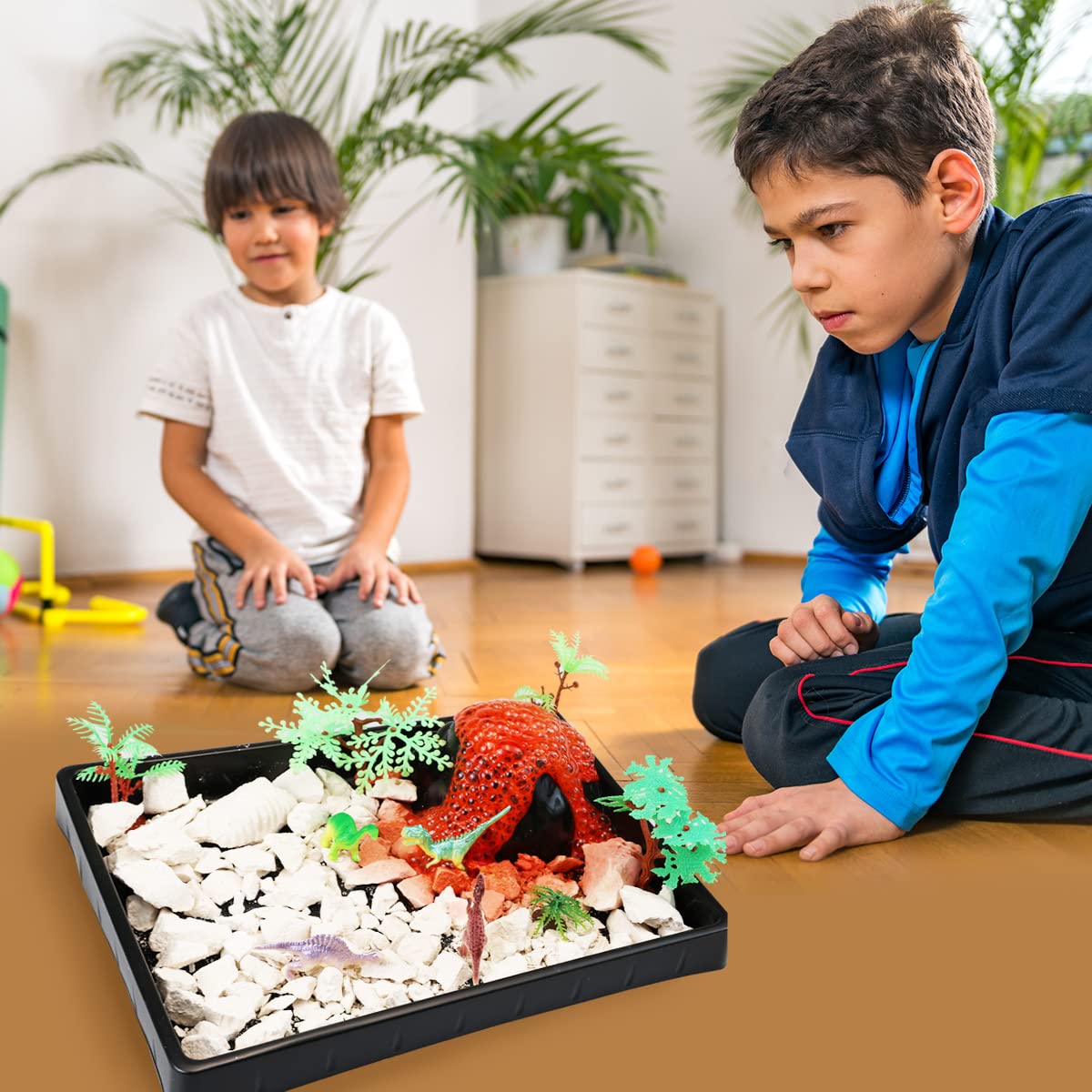 Giggleway Create a Dinosaur Habitat with Dino Egg Dig Kit & Volcano Science Kit, Dinosaur Toys with Dino Eggs Excavation Set, Eruption Volcano Science Experiment, Craft Toys for Boys and Girls