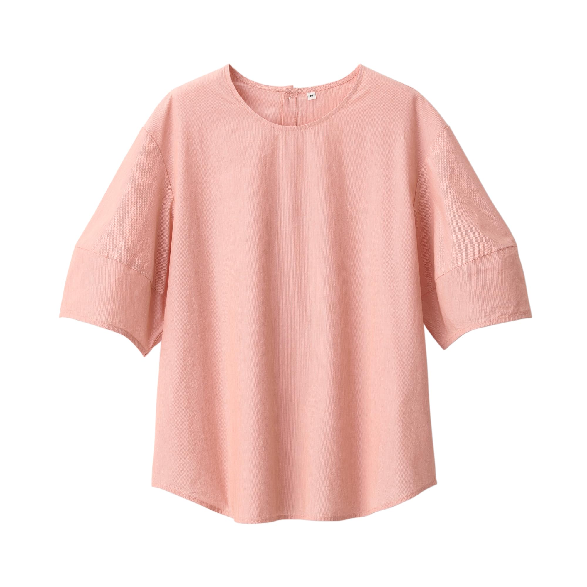 無印良品 婦人 涼感 ブロード 半袖ブラウス レディース BC2JOA4S オレンジストライプ...