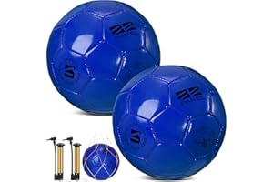 Shappy 2 Pcs Operation Christmas Soccer Balls Bulk with Pump, Mesh Bag Official Size 3 4 5 Indoor Outdoor Colorful Soccer Ball for Practice Game Sport Soft Gift for Child Adult