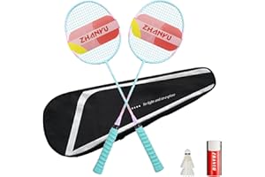 AIRZHANYU Badminton Racket Set,Badminton Rackets,82 Gram Lightweight Composite Carbon Professional Grade Racket,Both Offensive and Defensive,Including 2 Rackets,2 Shuttlecocks,and 1 Bag