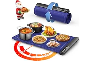 WOTTISH Warming Mat for Food,Warming Trays with 4 Temperature Levels 10 Seconds Heating Tech，Silicone Electric Warmer for Parties Buffet,Dining and Hosting