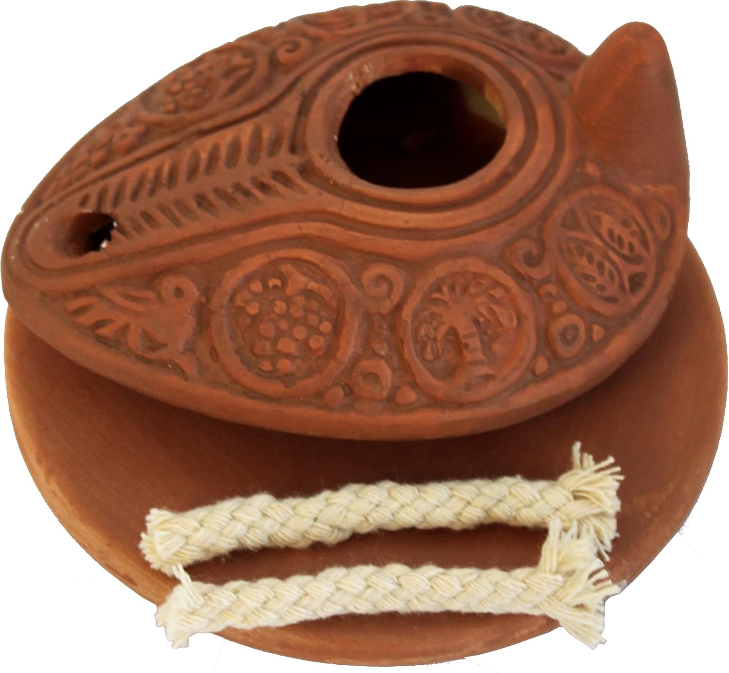 Oil Lamps & Accessories - Holy Land Market Herodian Ancient Biblical Oil Lamp Replica (Byzantine II/Plate)