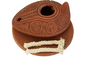 Holy Land Market Herodian Oil Lamp Replica - Ancient Biblical Byzantine Lamp with Plate, Holy Land Lamp