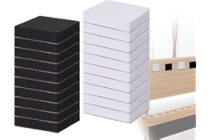 CHOWZZ Anti Shake Headboard Stoppers for Bed Against Wall,Bed Noise Stoppers,Headboard Bumpers to Prevent Hitting Wall,Wall Protector for Furniture,Square EVA Headboard Stabilizer Pad,Black and White-20 Pcs