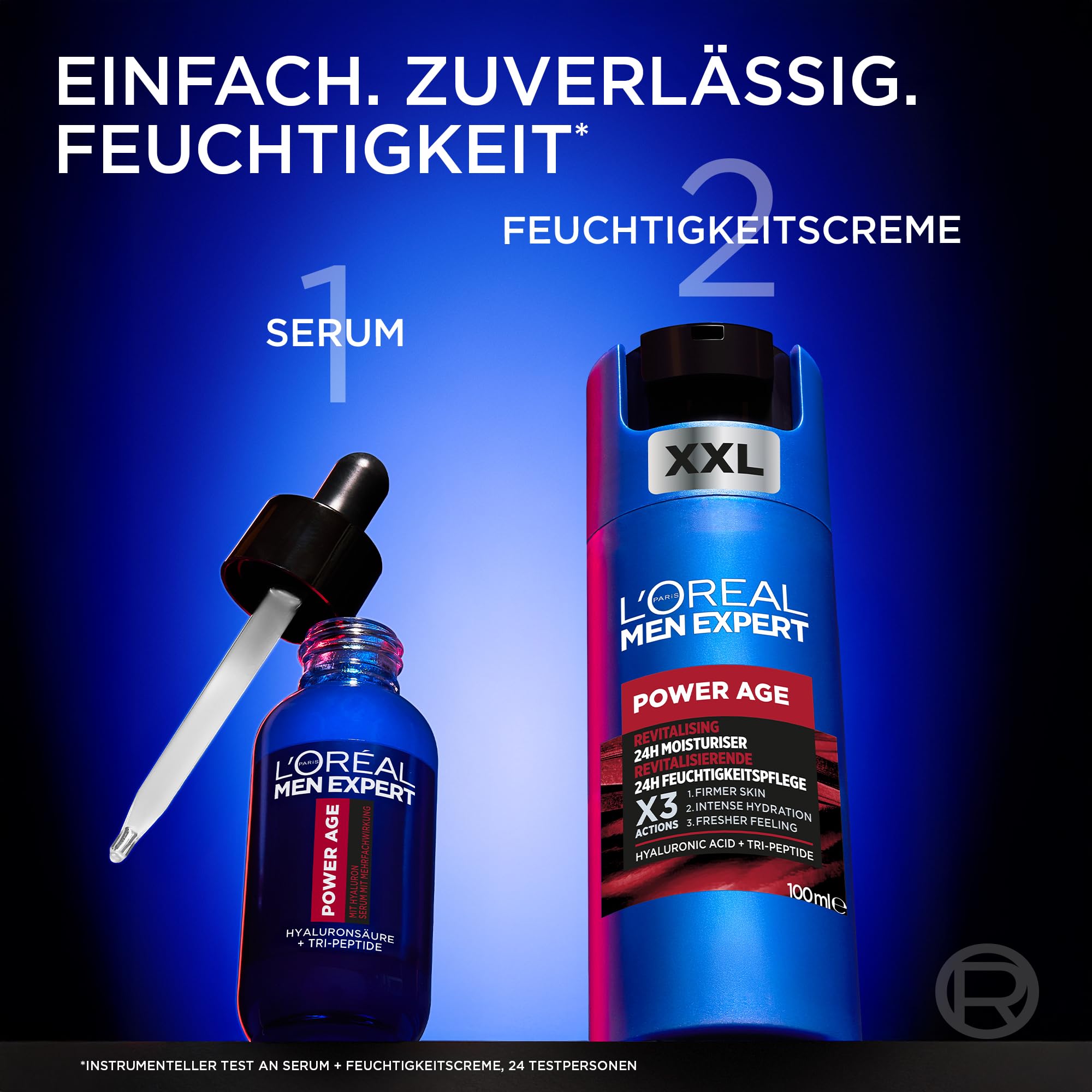 L'Oréal Men Expert Gesichtscreme gegen Falten für Männer, Anti-Aging Feuchtigkeitspflege für müde und matte Haut, Gel-Creme für Herren mit Hyaluronsäure und Tri-Peptide, Power Age, 100 ml 8