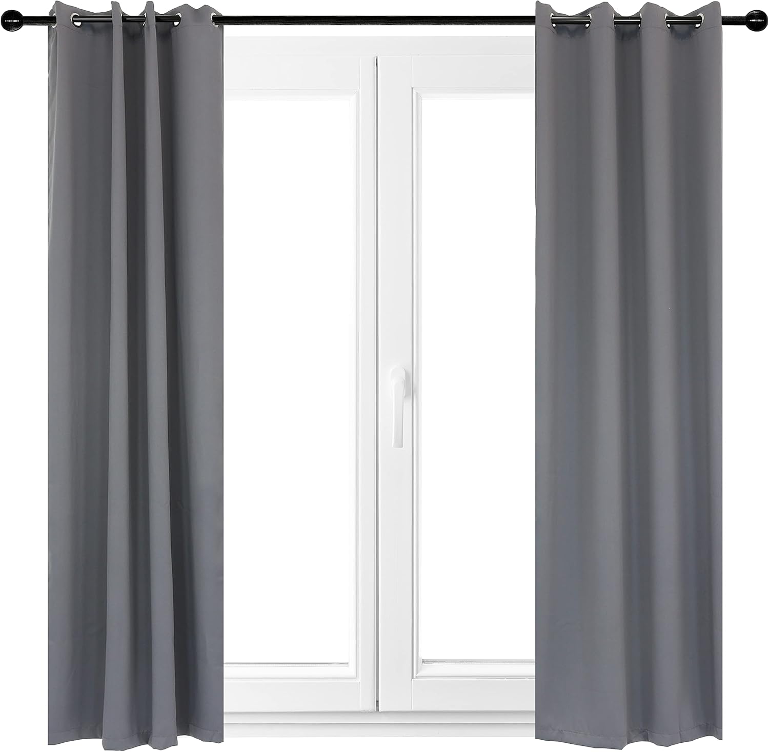 Outdoor Curtains - Sunnydaze 51.5 x 120-Inch Indoor/Outdoor Blackout Curtains with Grommet Top - Includes Tiebacks - Gray