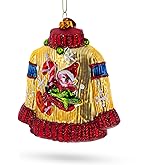 Festive Holiday Sweater Blown Glass Christmas Ornament