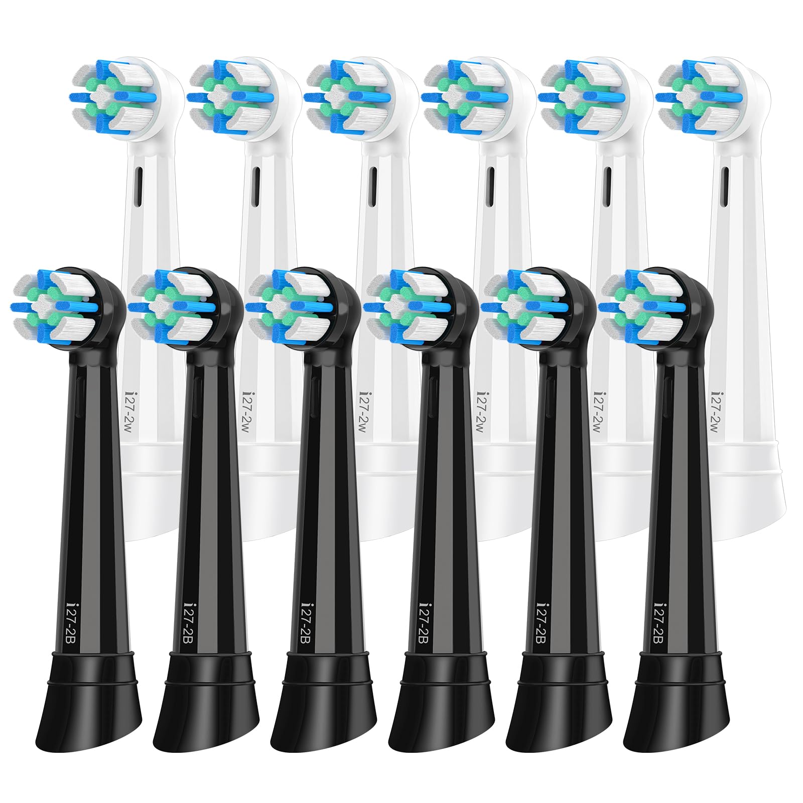 Photo 1 of 12 Pack IO Replacement Heads Compatible with Oral B iO 2 3 4 5 6 7 8 9 10 Deep Clean Series Electric Toothbrush, Toothbrush Heads Compatible with Oral B iO for Cleans Your Teeth (Black/White)