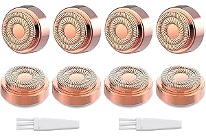 tuokiy Generation 2 Replacement Head for Flawelss Facial Hair Remover, Double Halo Gen 2 Replacement Blades,18K Rose Gold Plated Blades,8 Count