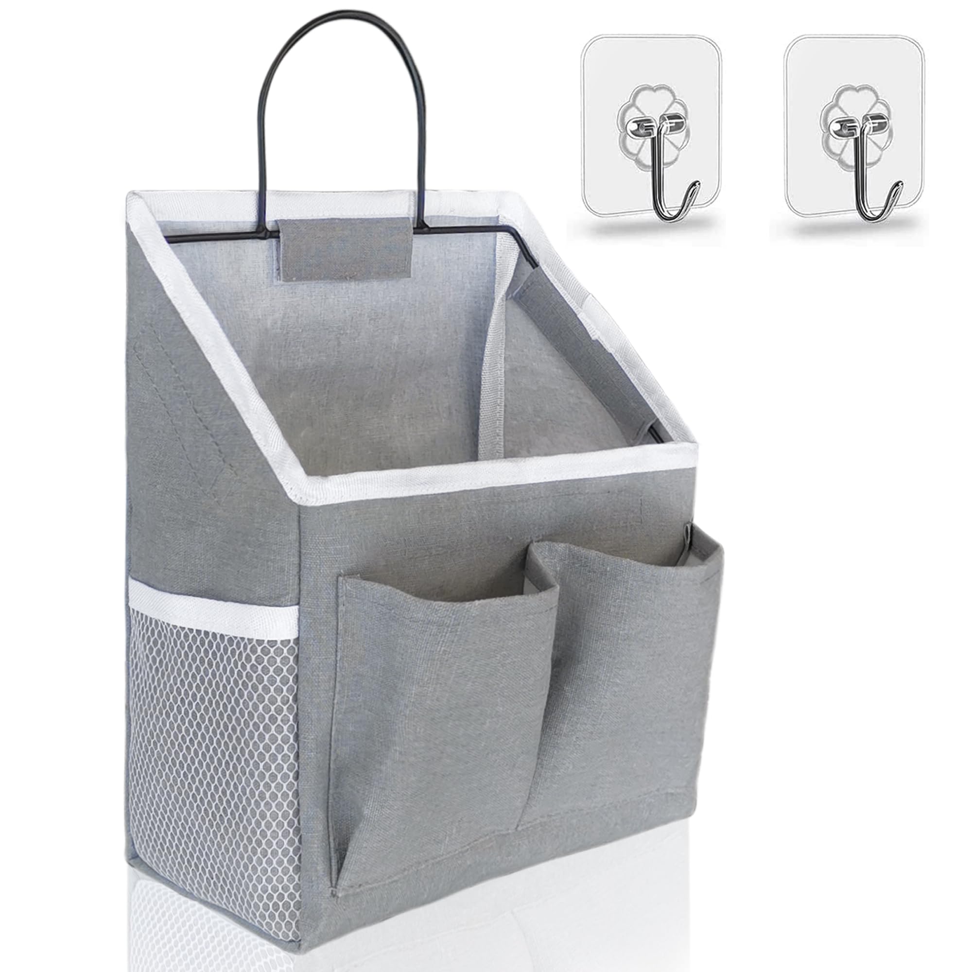 Photo 1 of Kanrichu 1pcs Small Wall Hanging Baskets for Organizing, Hanging Storage Bag as Over the Door Organizer, Wall File Organizer, Rv Storage and Organization. For Bedroom, Office, Camper (1pcs Gray)