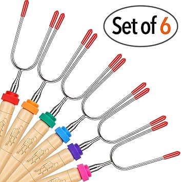 Buy Super Fun Marshmallow Roasting Sticks Set Of 6 Extra Long 34