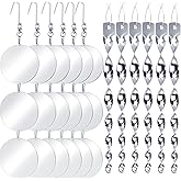 Factee Bird Scare Devices, 3.9 Inch Large 18PCS Reflective Discs Set + 6PCS Bird Scare Rods, Double-Sided Bird Reflectors Keep All Birds Away Woodpeckers Pigeons from Your House Garden Boat