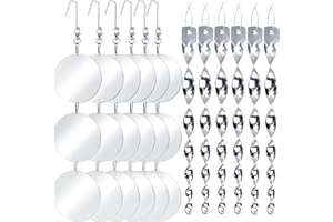 FIRIGLOB Factee Bird Scare Devices, 3.9 Inch Large 18PCS Reflective Discs Set + 6PCS Bird Scare Rods, Double-Sided Bird Reflectors Keep All Birds Away Woodpeckers Pigeons from Your House Garden Boat