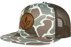 BASSDASH Flat Brim Trucker Cap Adjustable Snapback Hat Mesh Back for Men Women