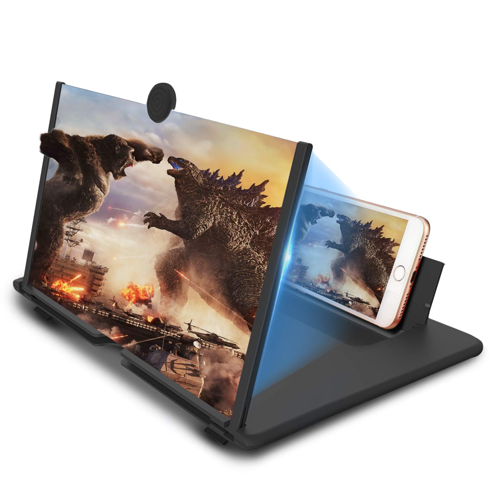 Photo 1 of 16 inch Screen Magnifier for Cell Phone 3D Magnifier Screen Enlarger for Movies,Videos,Reading,Gaming-Screen Amplifie with Foldable Phone Stand Holder. Compatible with All Smartphones -Black