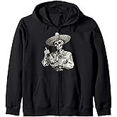 Dia De Los Muertos Costume Day of The Dead Sugar Skull Zip Hoodie