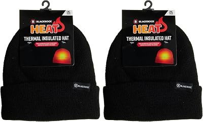 Blackrock Heated Beanie Hat Pack of 2 Unisex Thermal Wooly Fleece