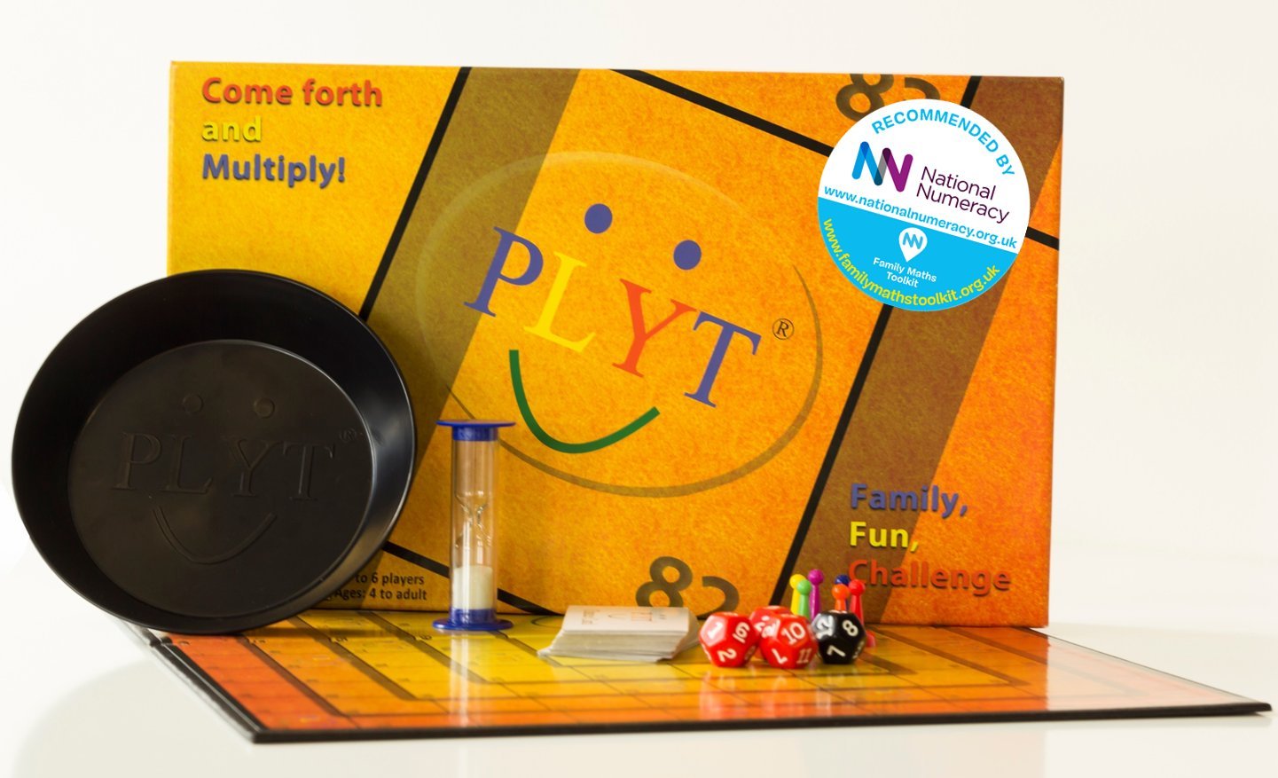 PLYT - the proven family board game where children and adults enjoy competing in a fun and educational maths and number challenge