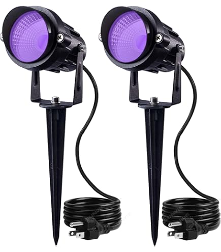 SUNVIE 2 Pack Halloween Spotlight Outdoor Black Light