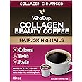 VitaCup Beauty Collagen Coffee Pods for Hair, Skin & Nails, with Biotin & Folate, Medium Dark Roast, Keto Friendly, Recyclable Single Serve Pod Compatible with Keurig K-Cup Brewers,16 Ct