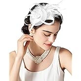 SWEETV Tulle Fascinators for Women, Tea Party Hats for Kentucky Fascinators Derby, Cocktail, Wedding, Fancy Dress Party