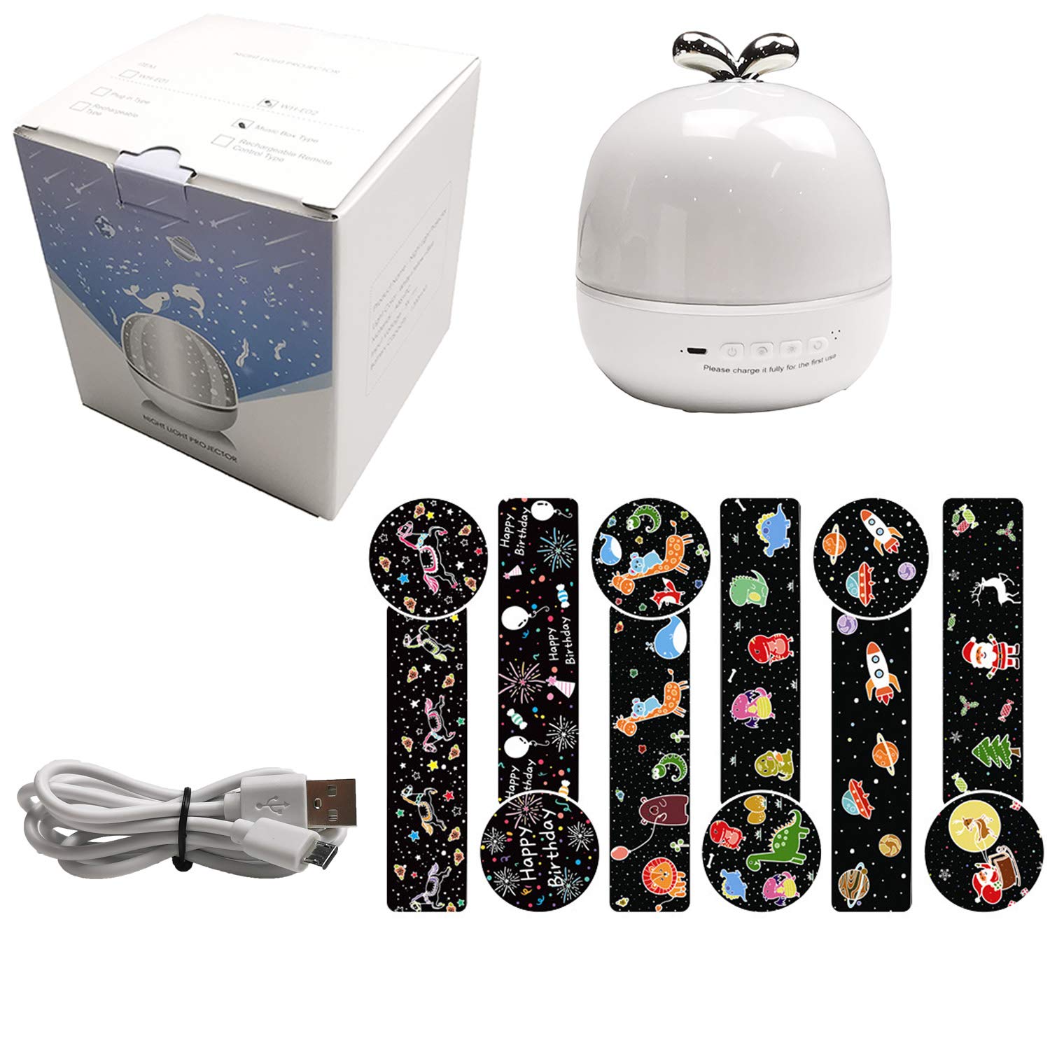 Led Musik Baby Nachtlicht Stimmungslicht Halloween Usw Sternenhimmel Projektor Lampe Zimmer Dekoration Grau Geburtstage Musik Nachtlicht Lampe Mit 6 Projektionsfilmen 360 Rotation Fur Kinder Tisch Nachttischlampen Innenbeleuchtung