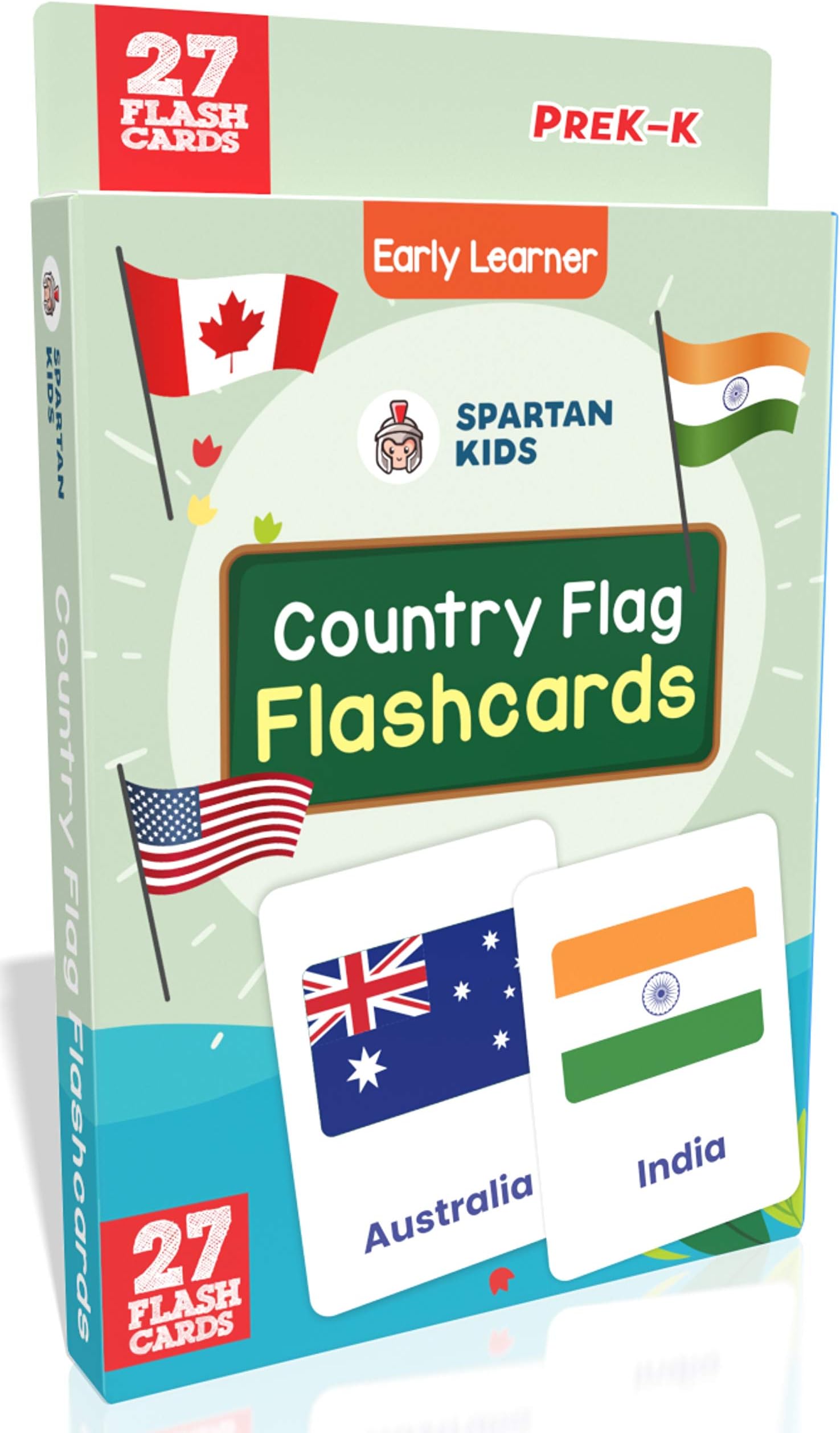 Spartan Kids Regular Flash Cards : 27 Country Flag Flash Cards For Kids