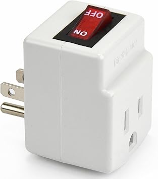 Amazon Com Enchufe Adaptador A Tierra De 3 Patas Para Tomacorriente Con Interruptor De Encendido Apagado Con Ahorro De Energia 1875 00watts Home Improvement