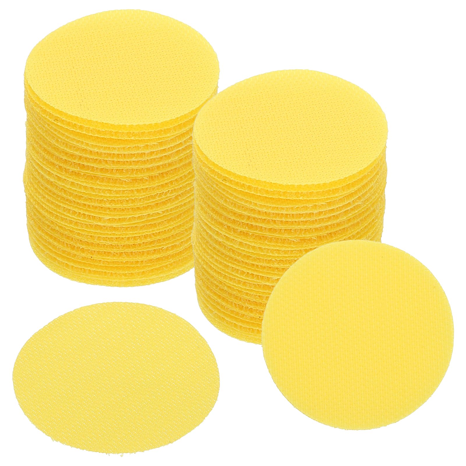 PATIKIL 2" Carpet Spot Markers, 50Pcs Circle Dot Markers Hook and Loop Carpet Spots for Decoration Elementary Preschool Teacher, Yellow