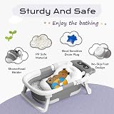 COOSEYA Baby Bath Tub Foldable Collapsible with Soft Cushion Grey 0-18m view 5