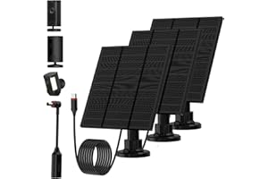 LMDTYN Solar Panels for Ring Camera Outdoor Wireless (New Generation) 5W 5V Solar Panel Charger with USB-C&Plug for Spotlight Cam Plus&Stick Up Cam Pro.Waterproof IP65 360°Adjustable 2M Cable (Black, 3)