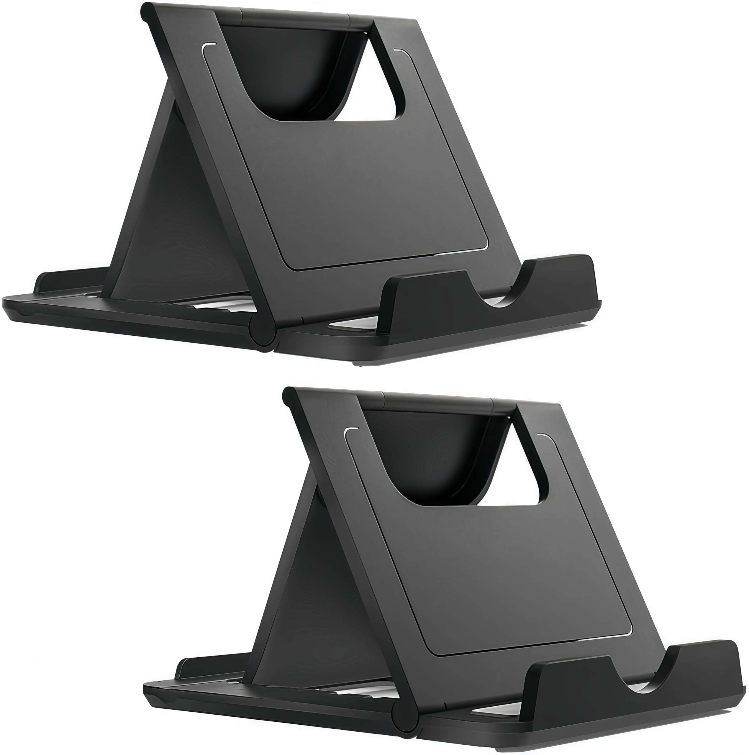 HAPPITON Phone Stand Tablet Stand Multi-Angle Cell Phone Stand Cradle Holder Universal Foldable Tablet Phone Compatible with Samsung iPhone 15 16 17Pro Max 17 Air, iPad Mini (2PCS in Black)