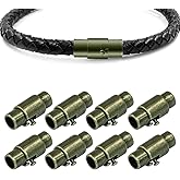 Moicstiy 10Pcs 4mm Cord End Caps Bracelet, Cord End Caps Locking Bracelet Clasps for Jewelry Crafts(Bronze)