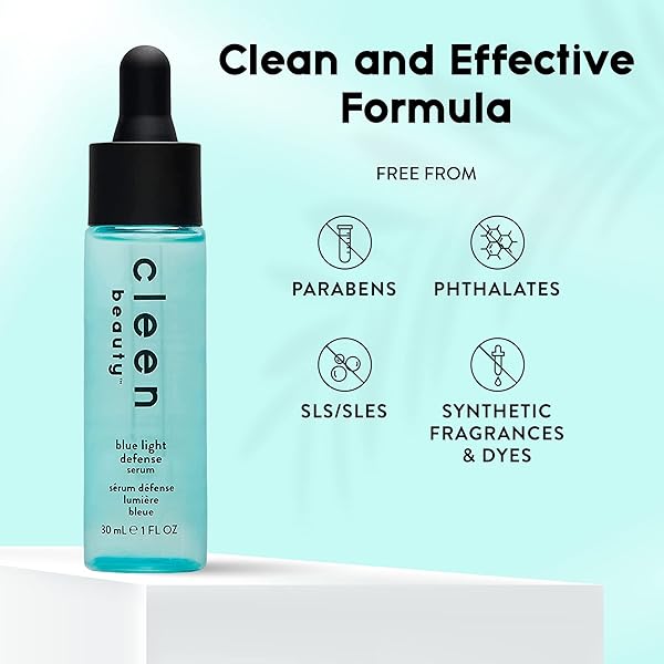 CLEEN BEAUTY BLUE LIGHT DEFENSE SERUM | FACIAL SERUM WITH BLUE LIGHT PROTECTION COMPLEX | FACE SERUM FOR WOMEN | SERUM FOR FACE – PARABEN FREE | SKINCARE PRODUCTS FOR FACE | HYDRATING SERUM | 1 FL OZ