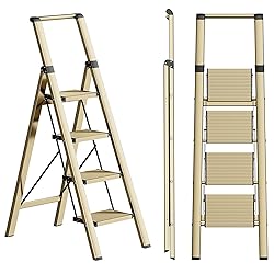 SOLADDER 4 Step Ladder, Folding Step Stool with