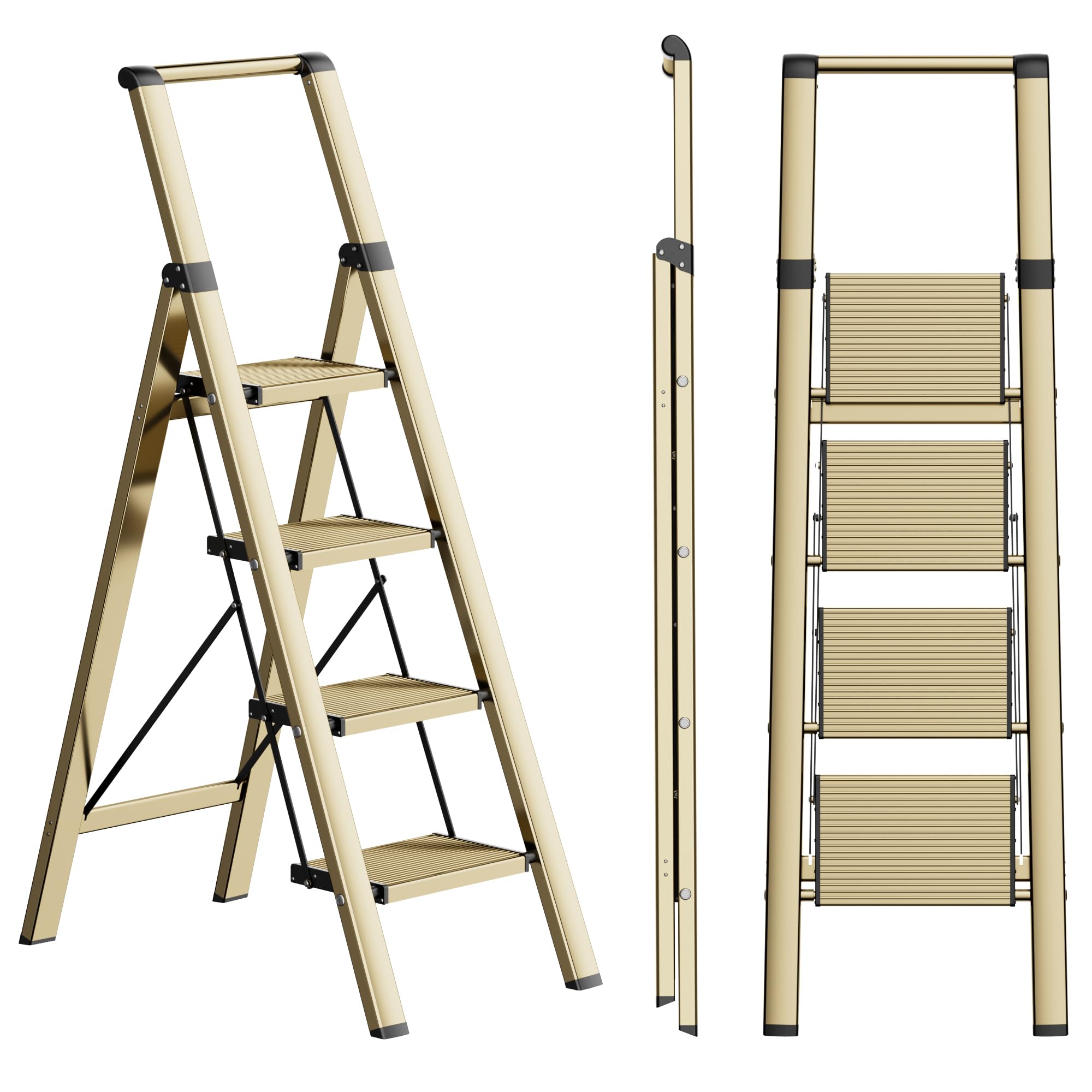 SOLADDER 4 Step Ladder, Folding Step Stool with