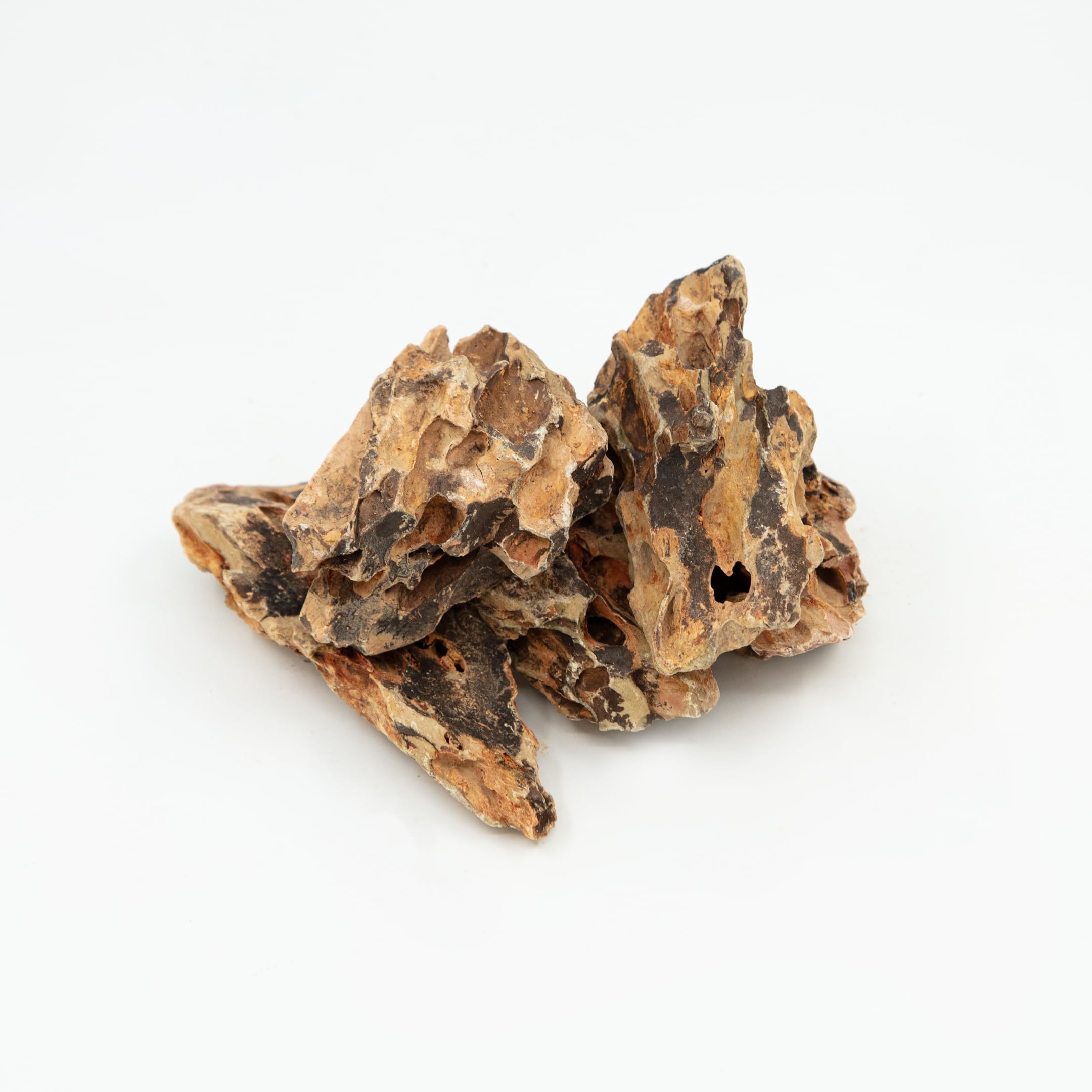 iQuatics Dragon Rock for Aquariums Centerpiece, Natural Stone Formation for Fish Tank Decor Aquascape. Tropical Aquarium, Planted Aquarium Varied Colouration - 1KG