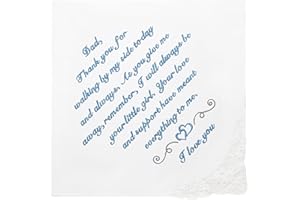 W&F GIFT Wedding Handkerchief - Something Blue for Bride on Wedding Day - Bridal Weddings Hankie